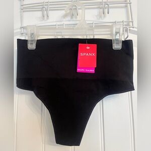 SPANX High-Waisted Black Thong XL